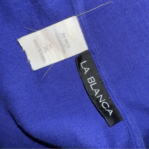 La Blanca Royal Blue Crochet Trim Coverup - Picture 3 of 4